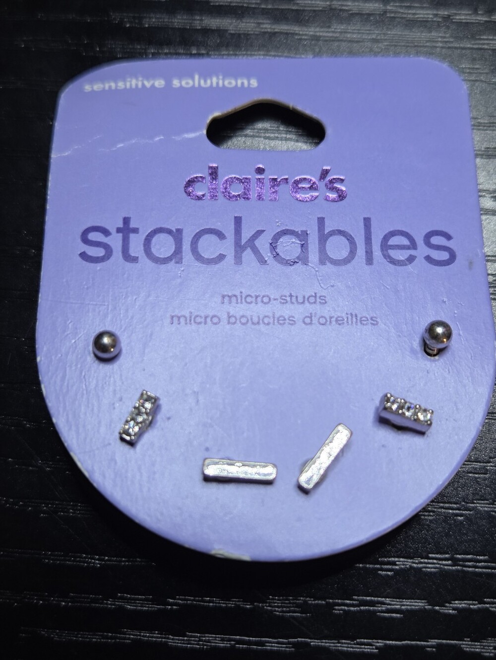 Claire's Silver Stackable Micro-Stud Earring Set